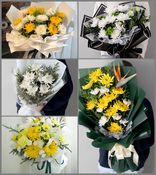 山东莱芜莱城区牛泉镇南刘家庄村白事花束代送